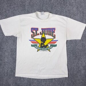Cal Cru‎ St Jude Childrens Hospital T-Shirt Mens XL White Vintage 90s USA Made